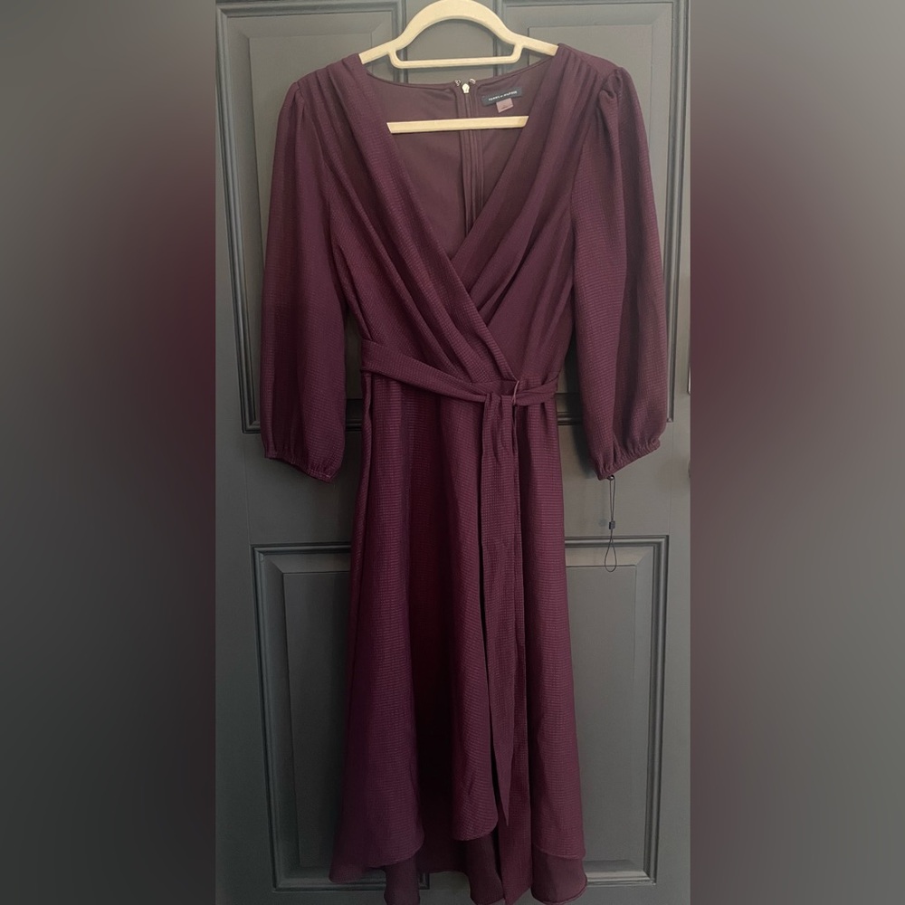 Midi Eggplant Wrap Dress